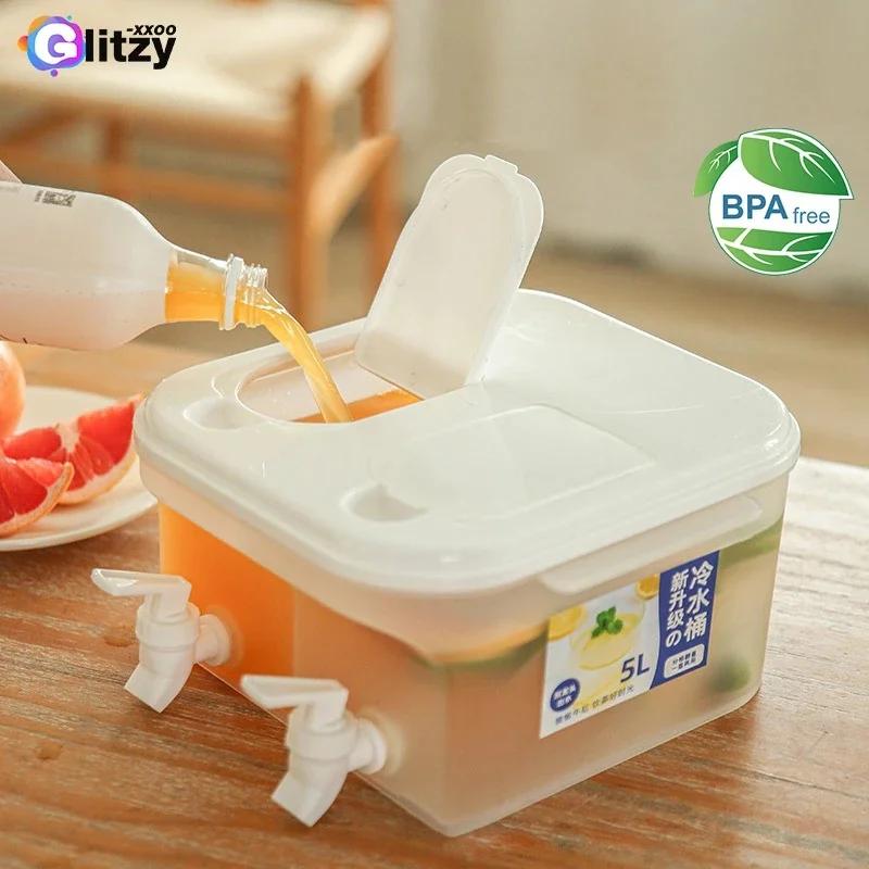 Ceainic de apă cu robinet filtrant de 5L, din plastic de înaltă capacitate, ceainic pentru conservarea ceaiului de fructe, uz casnic, rezistent la temperaturi înalte