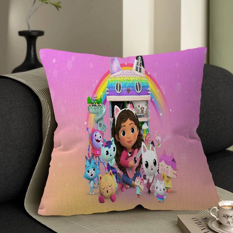 G-Gabbys D-Dollhouse Stitch Lucky Dragon Pillow Cover Sofa Cushion Cover Home Room Decoration Children Gift