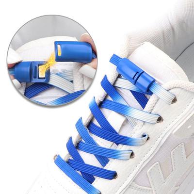 Nr. 8 Neue elastische Schnürsenkel mit flachem Farbverlauf für Turnschuhe, keine Schnürsenkel, Gummi-Schnürsenkel, für Kinder und Erwachsene, Sport, Lazy Quick Lace Schnürsenkel