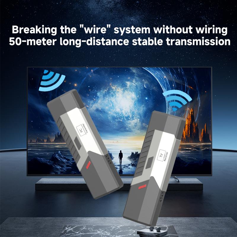 50M Full HD 1080P Portable Metal for Wireless Video Transmitter Receiver Meeting Projector PassThrough Splitters Converters
