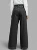 2026 Cross-Border Flare Faux Denim Printed Button Straight-Leg Pants