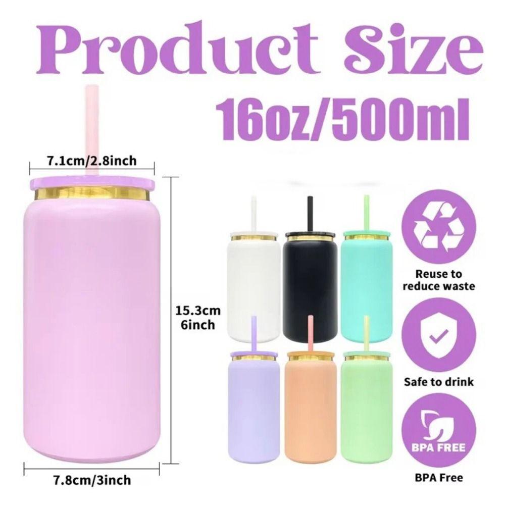 Stainless Steel 16oz Soda Can Cup Double-layer Gold Plated Tumbler Beer Cup Iced Coffee Mug High-capacity Vacuum Insulation Cup