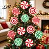 Festive Outdoor Path Lighting Accents 12Pcs Christmas Candy Yard Stakes Hollow Board Garden Decor with Metal Spikes Signs Red White Green