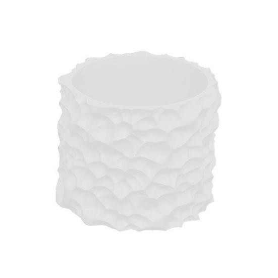 Vaso per Piante con Motivo ad Onda Stampato 3D, Fioriera Bianca Opaca per Succulente, Stampaggio Integrato Liscio Vaso Decorativo per Casa Scrivania Libreria Living