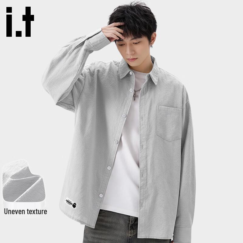 Fingercroxx IT Men s Textured Casual Long Sleeve Shirt XXL