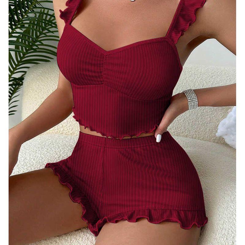 

Push up Chest Lifting Push-up Pajamas for Women Sexy Slimming Intimates Summer Classy Inner Wear Black Small Flying Edge Homewear Burgundy M