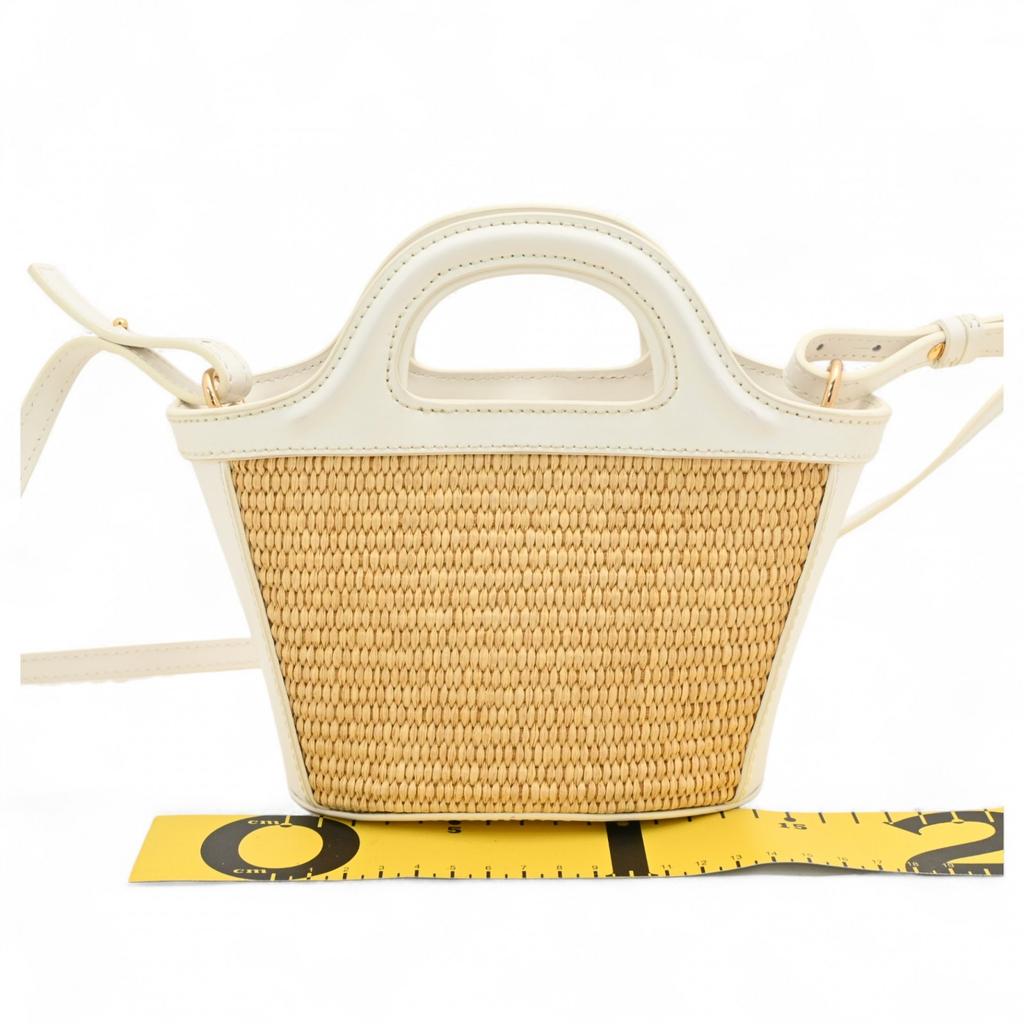 Auth MARNI Tropicaria Micro Bag 2WAY Shoulder Bag Cotton Leather ma6423ee Used