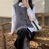 Kardiganová vesta svetr podzimní Nové ženy Pure Sexy Top Coat Korejský knoflíkový design Pevný Cardigan bez rukávů s výstřihem do V