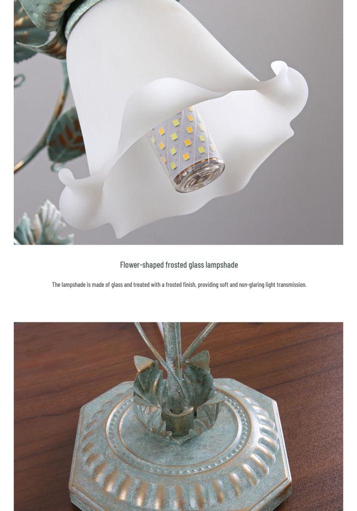 Romantic Floral Bedside Lamp: Perfect for Weddings & Bedrooms