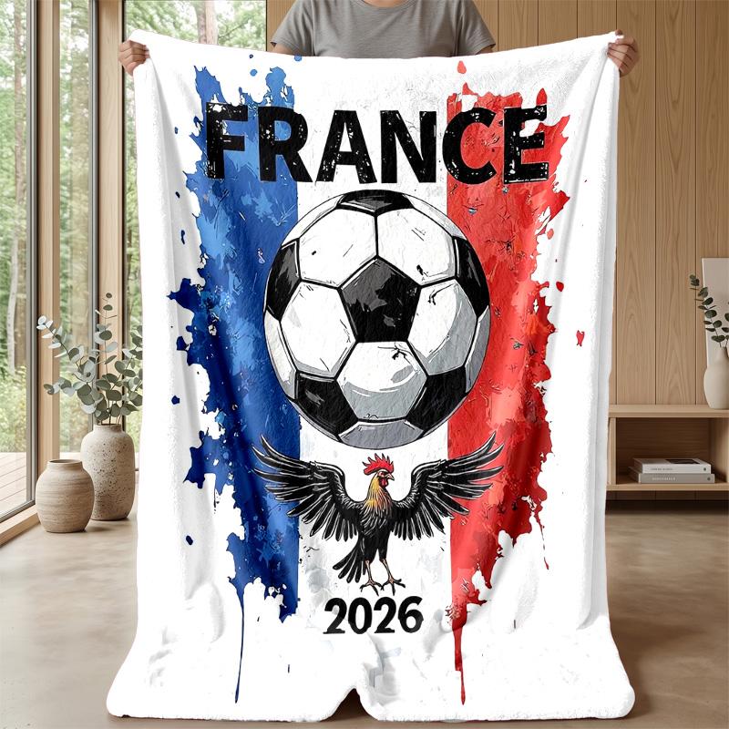 France national football team Theme blanket Soft Flannel Blanket Plush Throw Blanket Cozy Sofa Bed Blanket for Home Decor