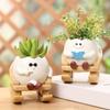 Rocking Chair Smile Faces Planter with Drainage Hole Cute Plant Pots for Indoor Outdoor Plant Unique Funny Flower Pot