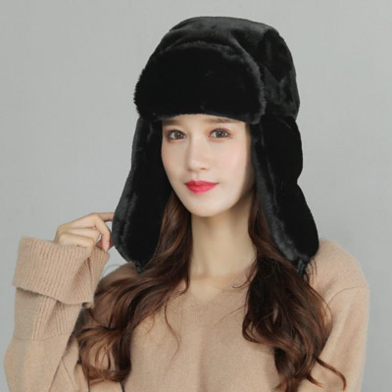 

Шапка Thunderbolt женская милая зимняя теплая утолщенная защита ушей хлопковая шапка мужская ветрозащитная теплая плюшевая One Size чёрный