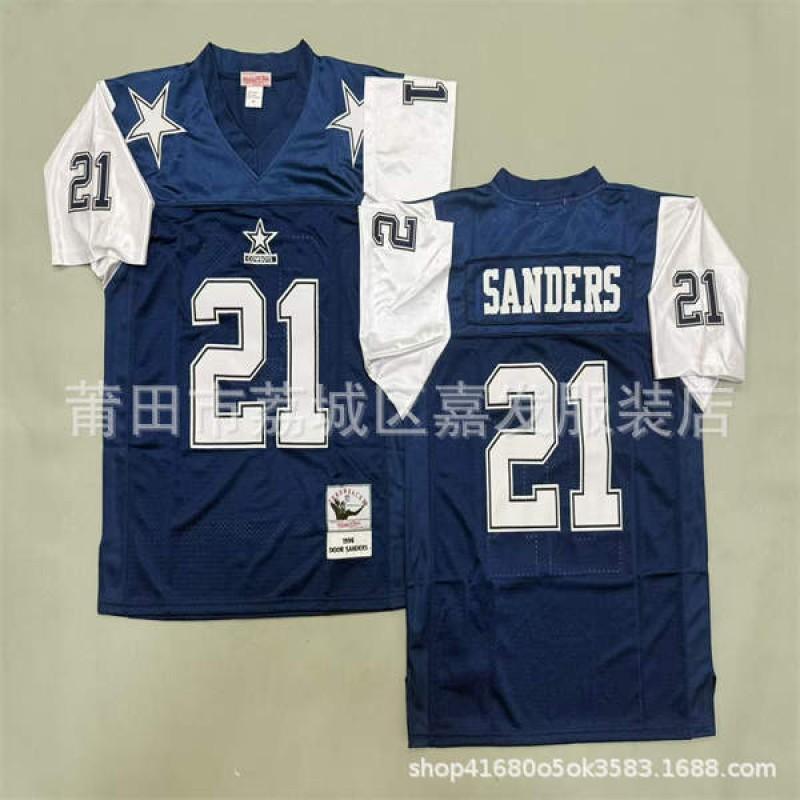 Camiseta de Fútbol Retro NFL Dallas Cowboys para Hombre de Algodón Bordada Camisa Deportiva del Equipo Ropa para Aficionados