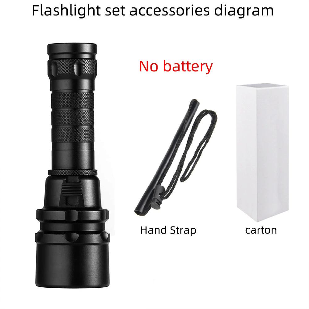 Powerful LED Diving Flashlight High Bright Professional Underwater Dive Torch IPX8 Waterproof Rating Lamp With Hand Rope