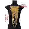 1Pcs Beaded Wedding Dress Shoulder Patches Vintage Heavy Embroidery Tassel Three-Dimensional Crystal Pendant