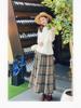 2025 New High-Waist A-Line Wool Plaid Skirt for Autumn/Winter
