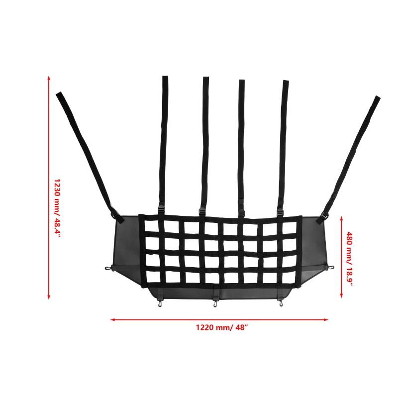 1 Τεμάχιο Δίχτυ Απομόνωσης Χώρου Αποσκευών Αυτοκινήτου Δίχτυ Φορτίου με Άγκιστρο Κατάλληλο για Ford Bronco 4 Πορτών