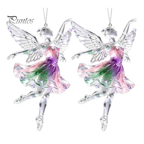Festive Party Supplies 2Pcs Glitter Ballet Girl Keychain, 2D Acrylic Hanging Pendant for Bag Backpack, Sparkling Ornaments Trees Dancer Car