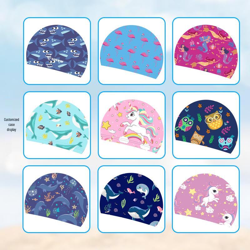 Söta tecknade badmössor för barn med öronproppar - Lös passform för pojkar och flickor