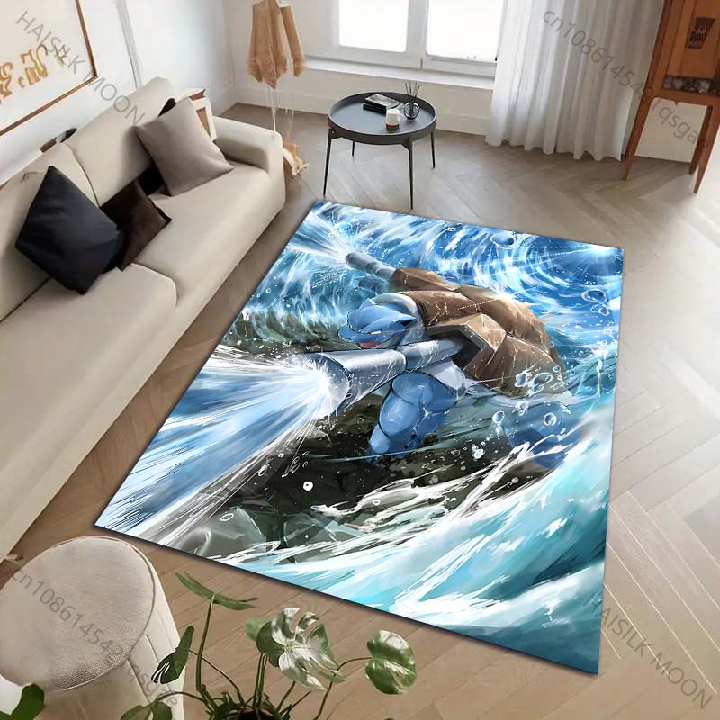 1PC Japanese Pokémon Squirtle Print Carpet for Living Room Bedroom Kid's Room Home Decor Area Rug Sofa Cloakroom Play Mat