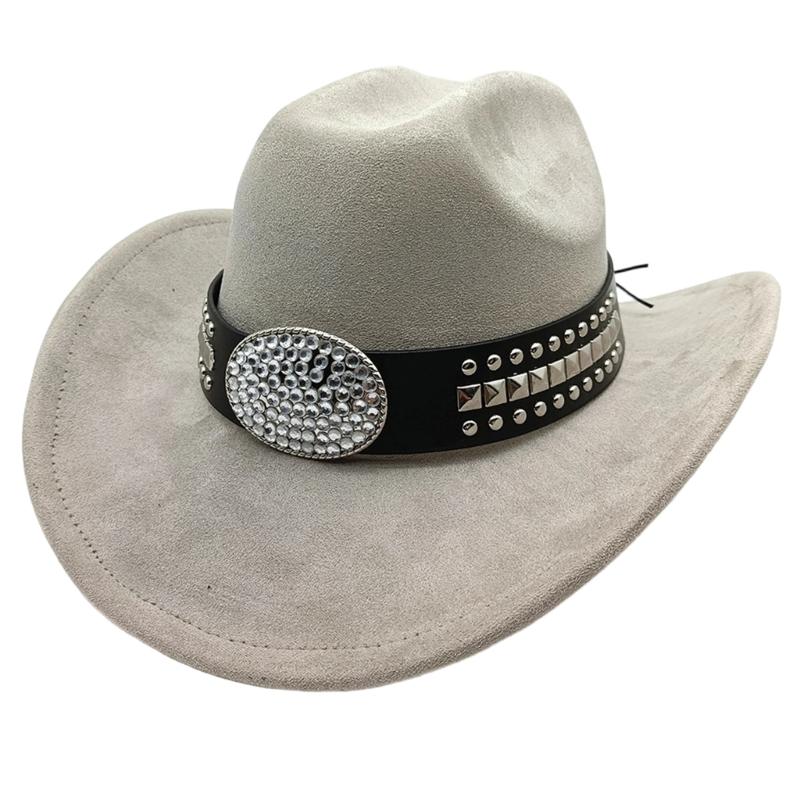 Sueded Cowboy Cap with Wide Brims for Women Men Enhancing Durability Comfort Wear for Music Festival Party Essential