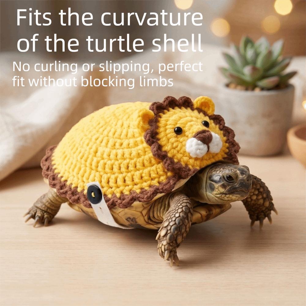 Knitted Turtle Lion Dress Up Adjustable Fit Small Animal Apparel Funny Pet Tortoise Clothes Party