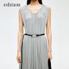 Edition Women's Summer Pleated Sleeveless Maxi Dress