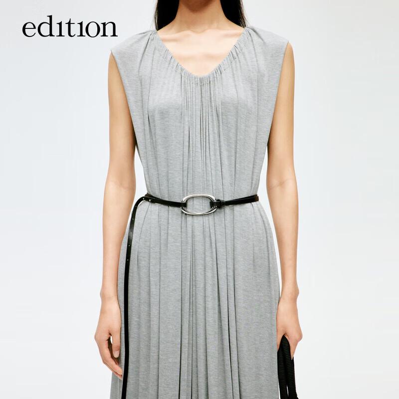 Edition Women's Summer Pleated Sleeveless Maxi Dress