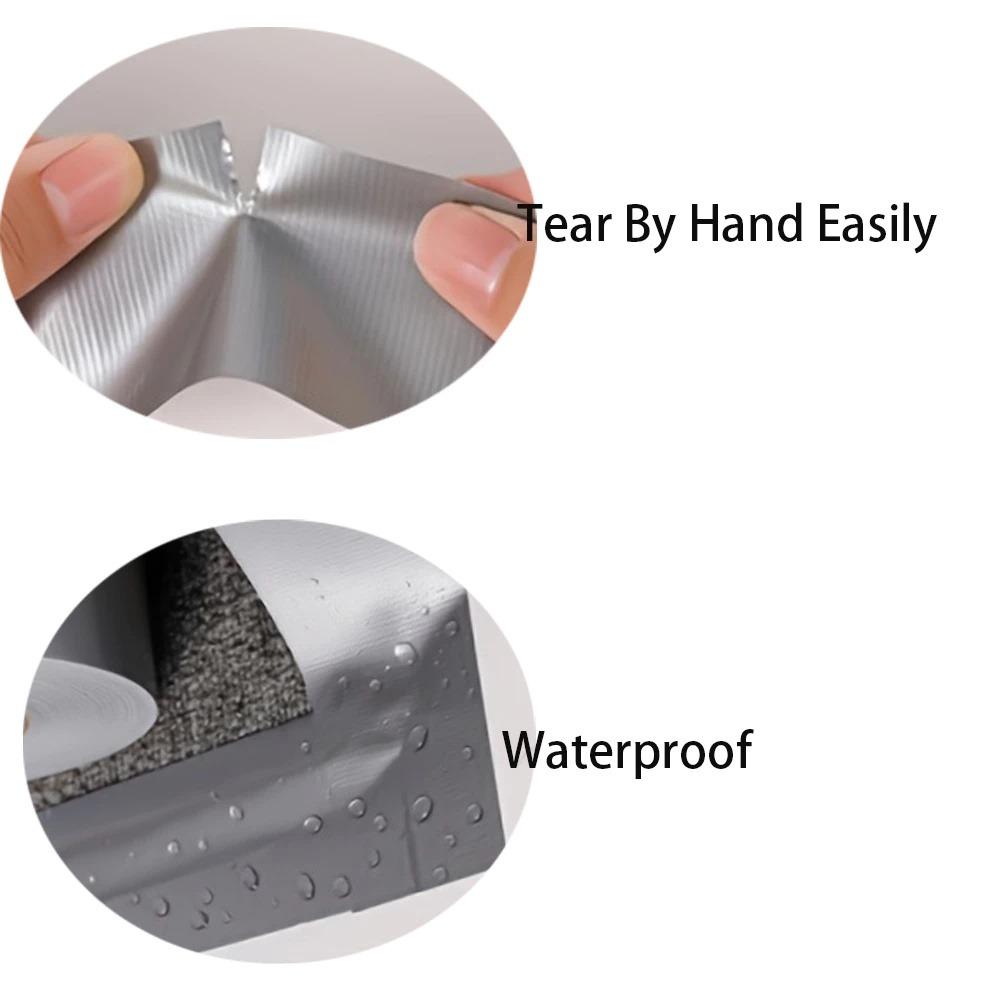 High Temperature Aluminum Foil Tape Thickened Self-Fiberglass Cloth Tape for Range Hood Duct Easy To Tear Tape Repair Bundles