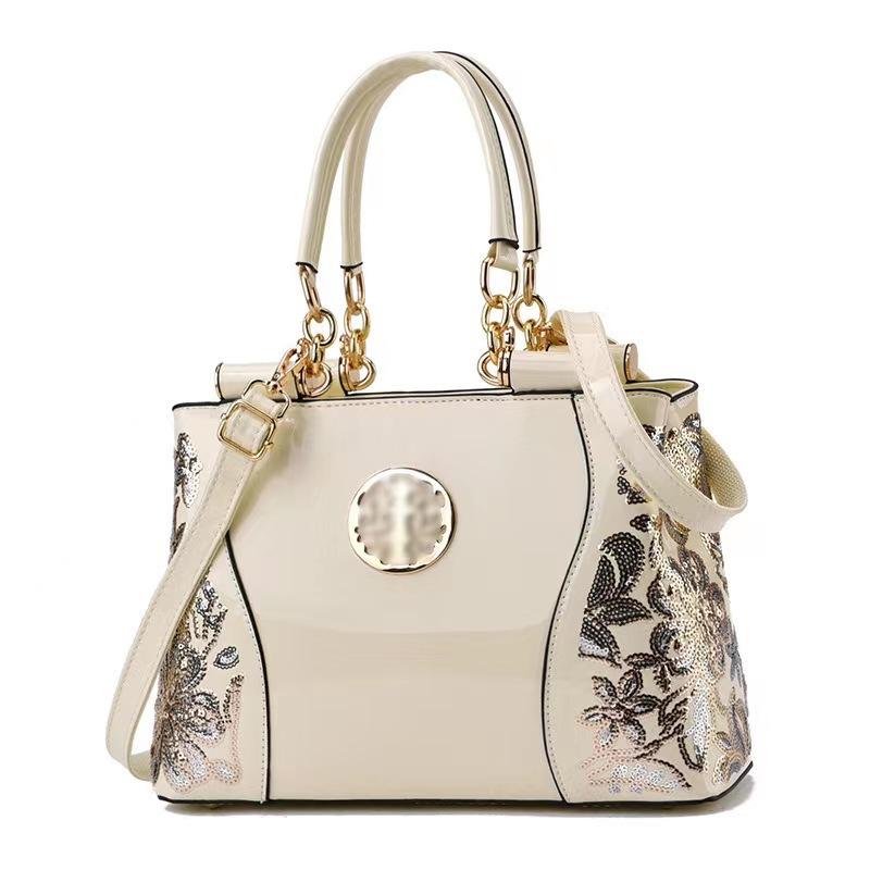 

Premium Bright Patent Leather Handbag Large Size Volume Bright Leather Double-sided Embroidery Women s High Quality Bag Single Shoulder Crossbody Ba .
