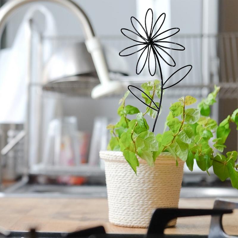 2 Stück blumenförmige Pflanzenrankgitter Innen Außen Topfpflanzen-Ornament Gartendekoration Blattförmige Halterung Kletterpflanzen-Stütze