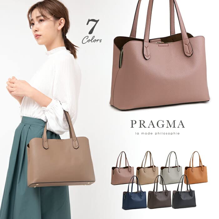 Lightweight Tote Faux For [Pragma] Bag, Leather, Tote, Adults, Simple, Clean, Handbag, Elegant, Cute, Soft, Shrink, Small... (Camel)
