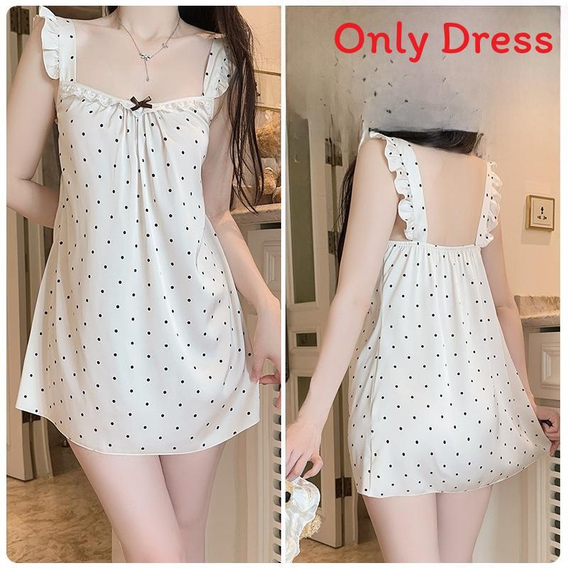 Satin Sleepwear Dress For Women With Deep V Neck And Sleeveless Design For Home And Lounge Use