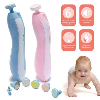 Electric Baby Nail Trimmer with 6 Grinding Heads Newborn Infant Nail File Clipper