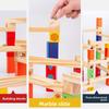 Wooden Childrens Educational Stacking Marble Track Building Blocks With Visual Tracking For Early Learning