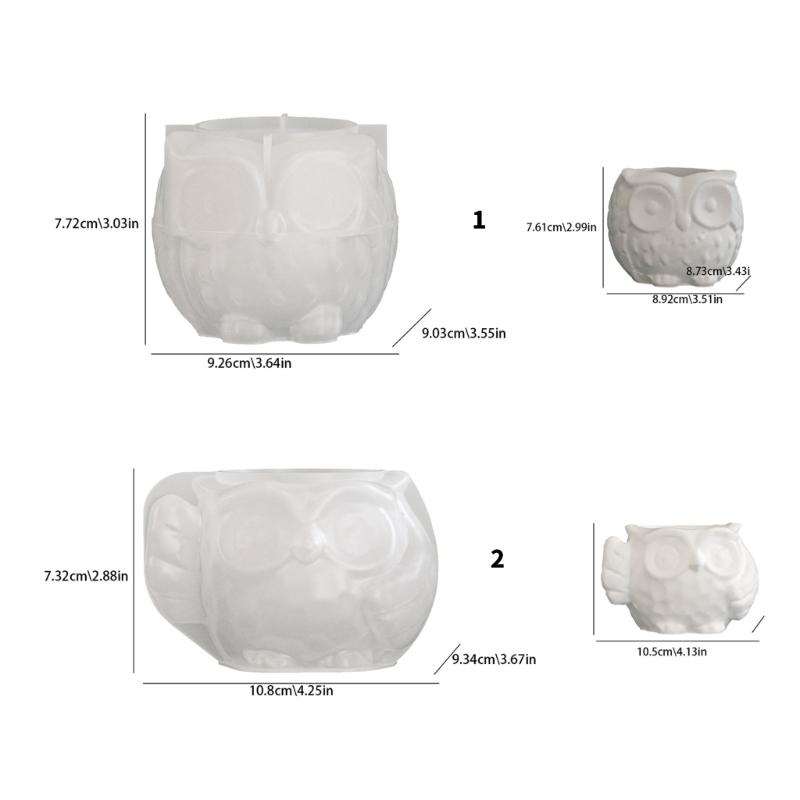 Flexible Silicone Owl Mold For Resin Crafts Candle Holder And Decorative Container Succulent Planter