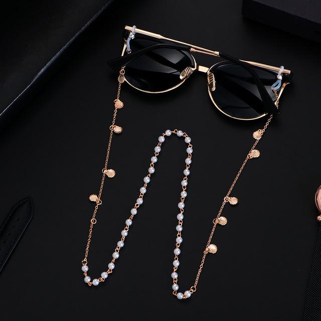 Womens Eyeglass Chains Sunglasses Pearls Glasses Chain Leaf Eyewears