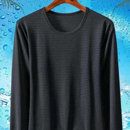 T-shirt da Uomo a Maniche Lunghe in Rete Traspirante Rinfrescante Vestibilità Larga Estiva T-shirt Protezione Solare per Sport Vacanza Strada