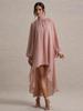 Elegant Women's Long Sleeve High Neck Pleated Dress