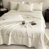 Washed Ice Blanket Four- Airable Cover Machine Washable Tencel Silk Double Bed Quilt Three-Piece Set Summer