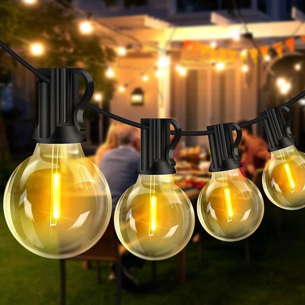 G40 Solar Garden String Lights - Outdoor Waterproof Bulbs for Camping and Christmas Decorations