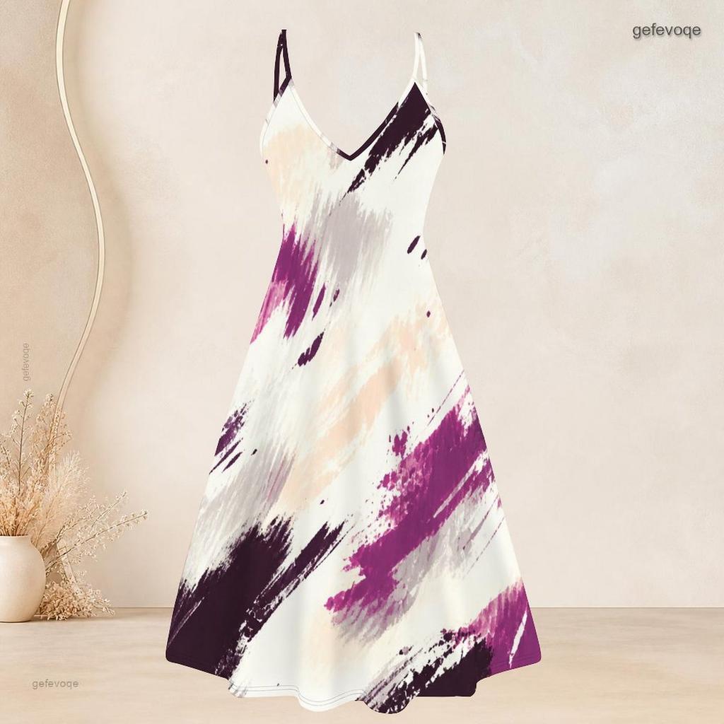 Women Plus Size Two Piece Set Marble Printed Short Sleeve Cardigan V Neck Strappy Flared Dress