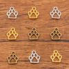 3 Colors 11x13mm Alloy Double-Sided Hollow Dog Paw Charms for DIY Jewelry