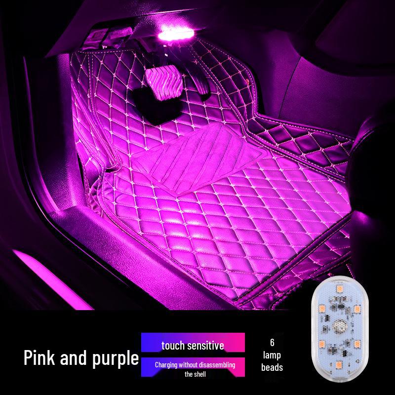 Wireless LED Touch Interior Lights - No Wiring, Seven-Color Ambient Decoration for Cars