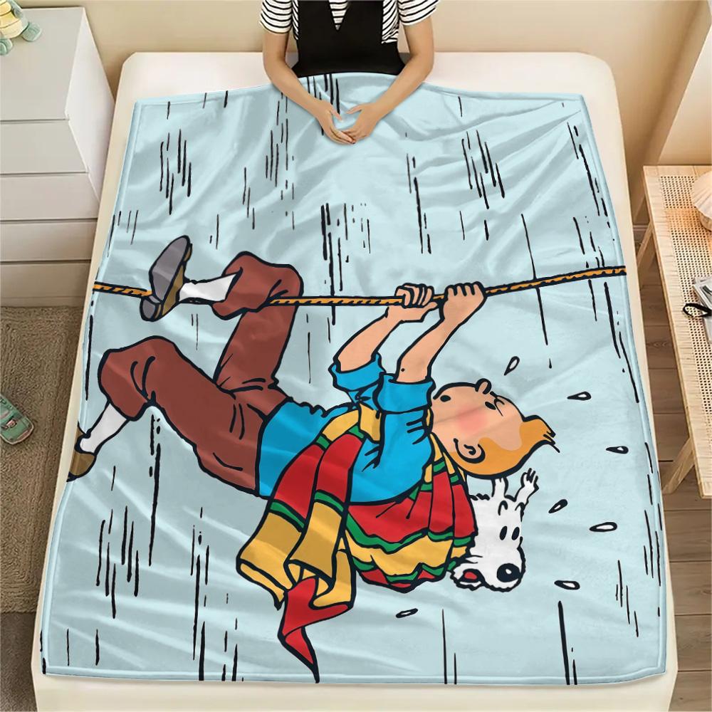 The Adventures of TintinFlannel Blanket, High quality Comfortable for All Seasons, Home Decor, Warmth and Comfort