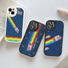 Cute N-Nyan Cat For IPhone 16 15 14 16E 13 12 11 Pro Max Plus Phone Leather Case