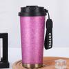 New Stainless Steel Coffee Cup High Appearance Level Double Drink Thermos Cup Will Carry Rope Double Gift Cup