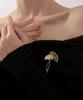 Retro Elegant Ginkgo Leaf Brooches For Women Fashion Rhinestone Flower Plant Lapel Pins Wedding Party Corsage Bijoux De Luxe