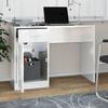 VidaXL Bureau avec tiroir et armoire Blanc brillant 100x40x73 cm 342655