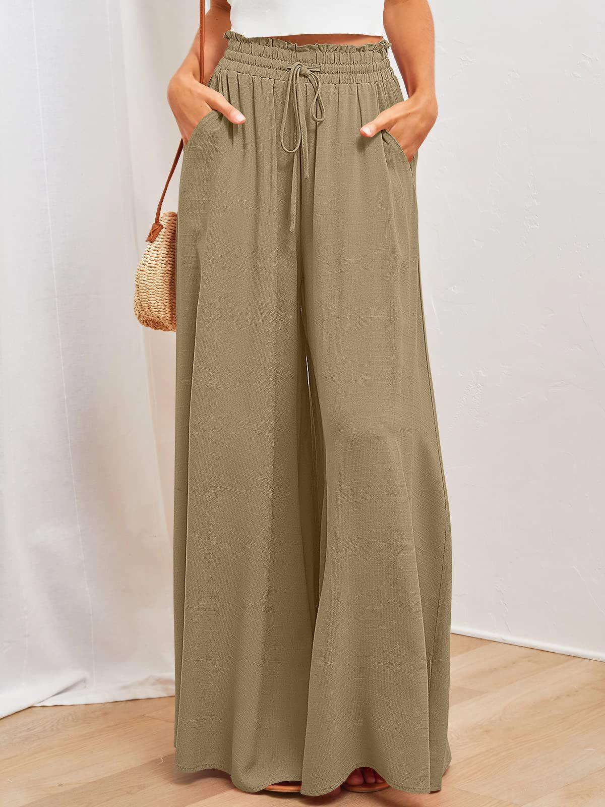 2025 Spring/Summer Women s Casual Fashion Wide-Leg Loose Long Pants - European and American Style Bestseller S